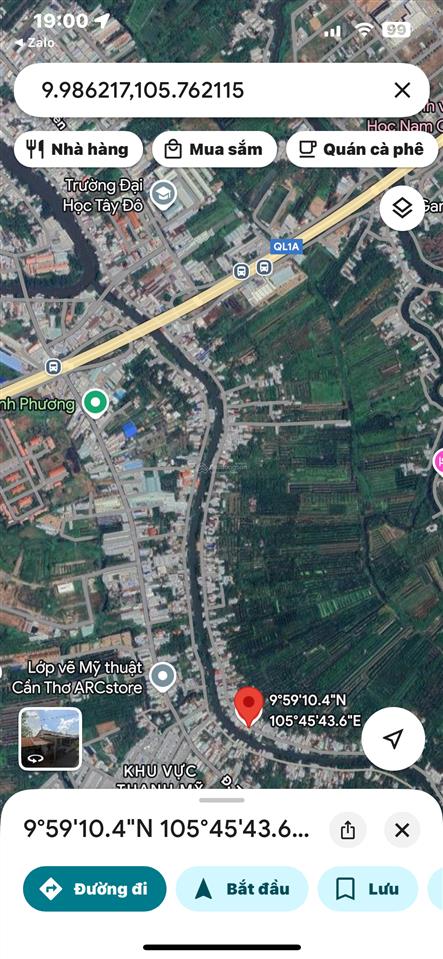 Bán nền thổ cư gần trường đại học tây đô, kv thạnh mỹ, cái răng, cần thơ lộ oto tới đất