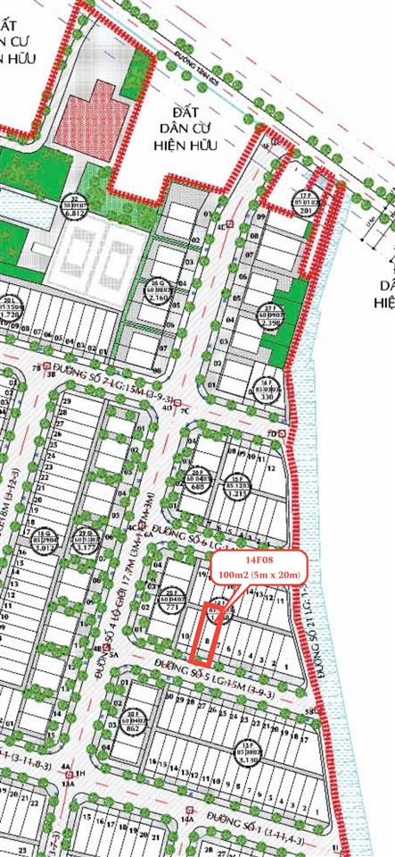 Bán nền thổ cư 14f08 đs5 tây đô ecopark gần bệnh viện số 10, chợ, đại học võ trường toản