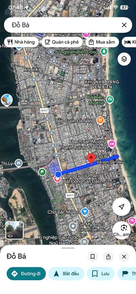 Bán đất mặt tiền đỗ bá, ngũ hành sơn, đà nẵng trục thông biển mỹ khê