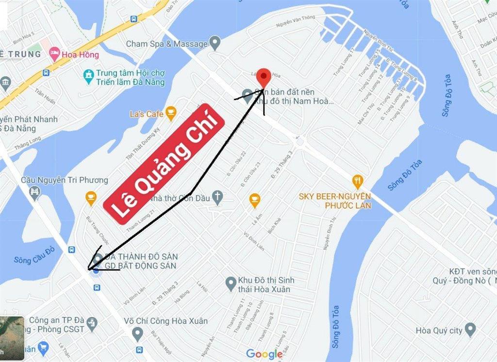 Bán lô đất đường lê quảng chí dt 133m2 đà nẵng  9 tỷ 450