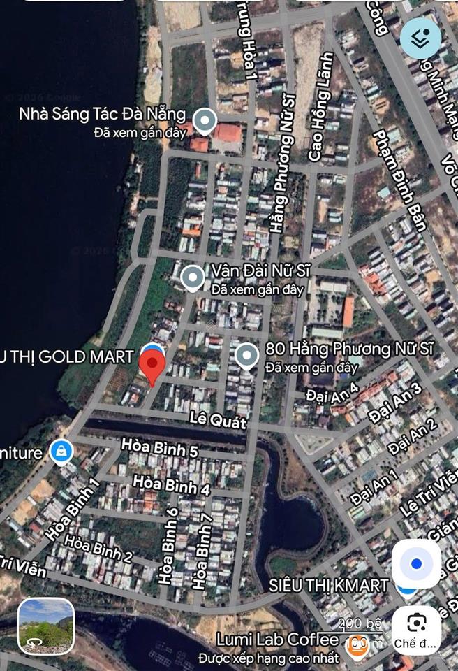 Bán đất 143m² trục thông dài khu dân cư bá tùng 2 hòa quý ngay cầu khuê đông