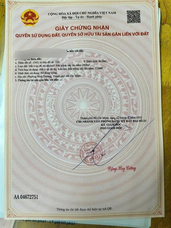 Cần bán lô đất mt kinh doanh dx43  phú mỹ  ngay