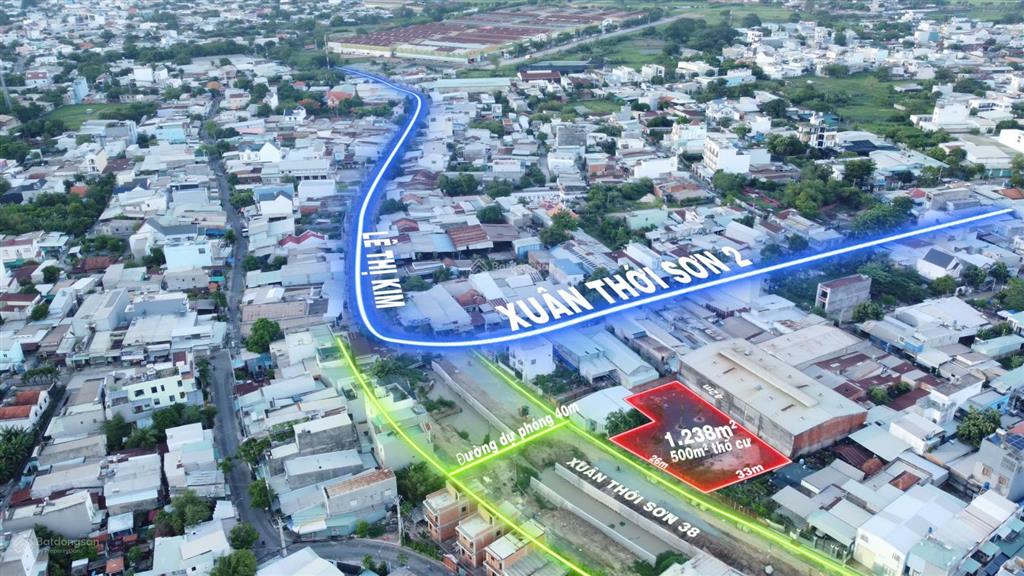 Hơn 1000m² đất mặt tiền kinh doanh bờ kênh 40m xuân thới sơn 38, vị trí chiến lược