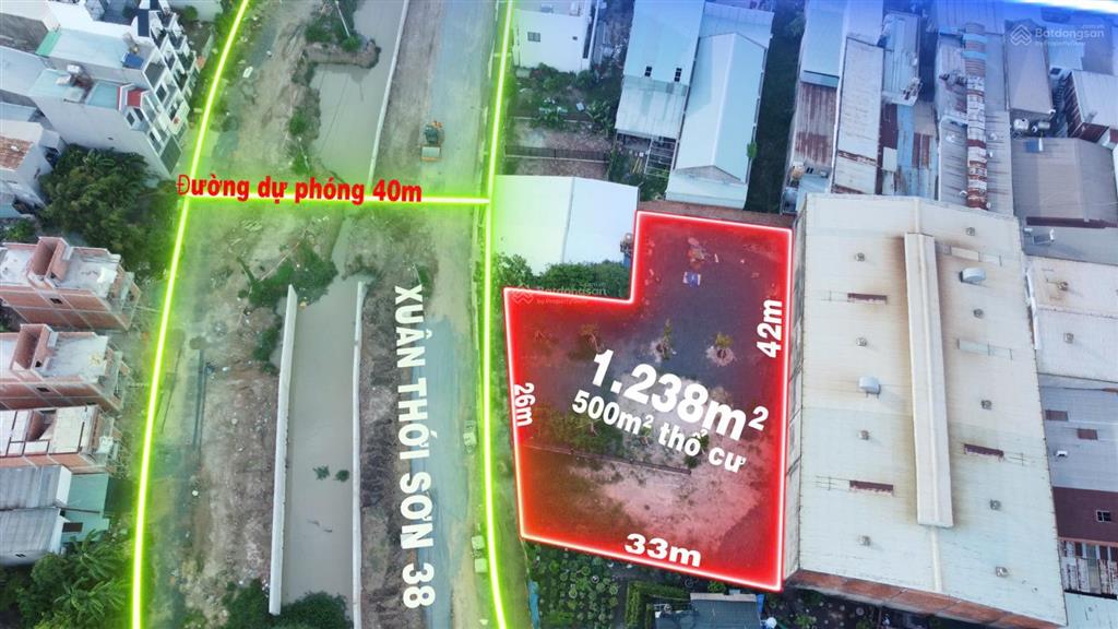 Hơn 1000m² đất mặt tiền kinh doanh bờ kênh 40m xuân thới sơn 38, vị trí chiến lược