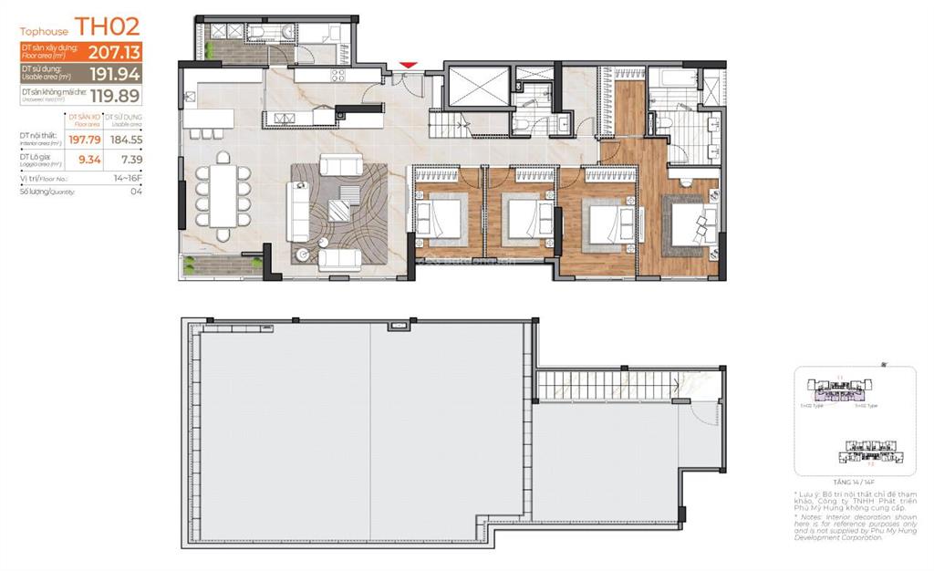 Bán nhanh siêu phẩm penthouse cardinal court dt 311m2, nhà thô, view toàn cảnh pmh, tặng 2 ô đậu xe