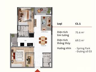 Bán 2pn persa place  t. 0x. 08  tầng đẹp  75.6m2  giá 4.023 tỷ  ptt vay  đầu tư tiềm năng lớn