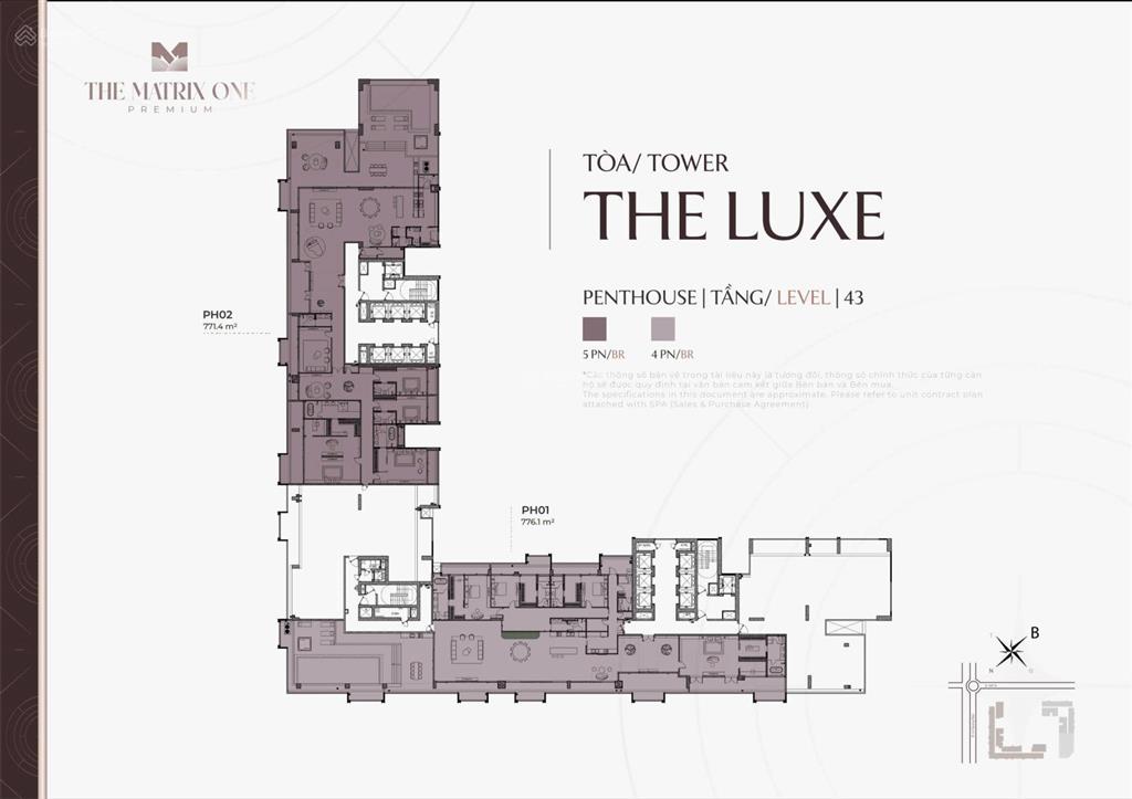 Bán căn penthouse 776m2 toà m1 có 4 mặt thoáng trần cao 6m view công viên hồ