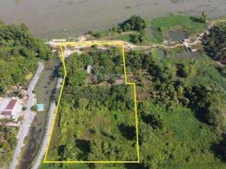 Bán lô đất 2 mặt tiền đường bờ bao sông sài gòn có 300m2 thổ cư view sông làm khu nghỉ dưỡng hợp lý