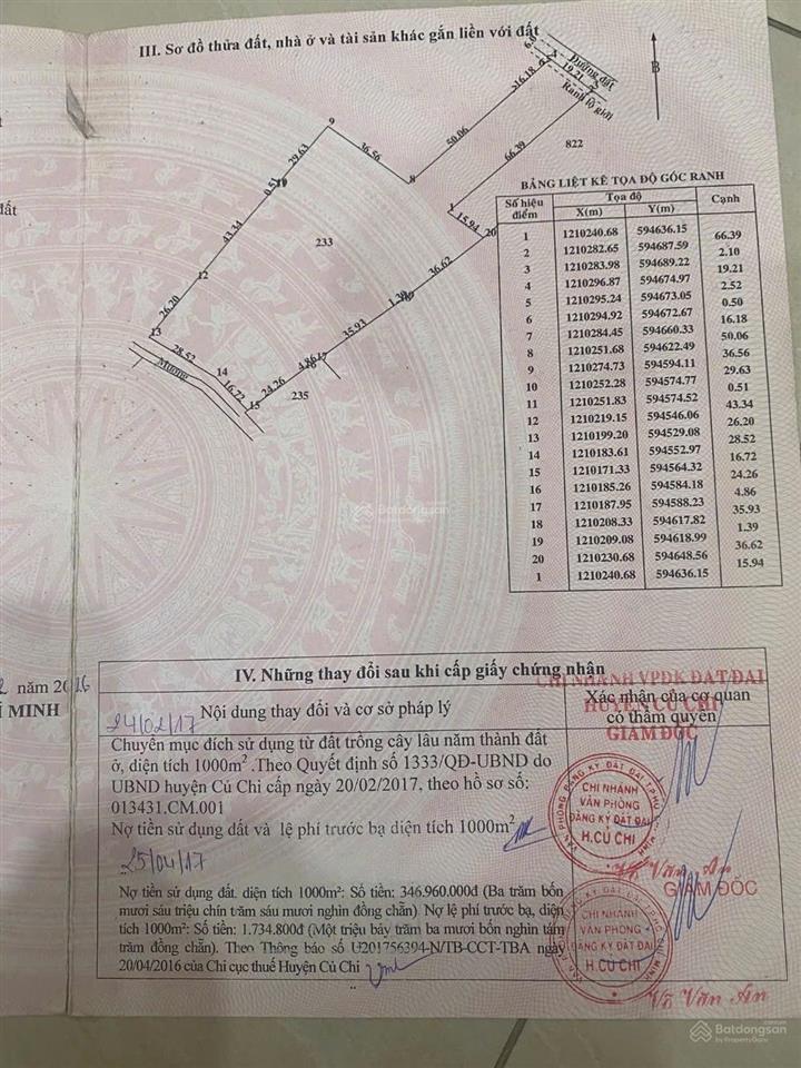 Bán lô đất 1/ đường võ văn bích có 1000 m thổ cư đang cho thuê làm xưởng gần vành đai 3 đường thông