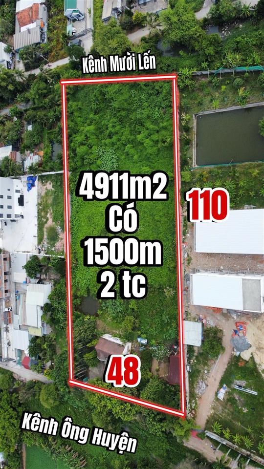 Bán lô đất 2 mặt tiền đường gần đường vành đai 3, khu dân cư đông, quy hoạch toàn bộ đất ở, giá tốt