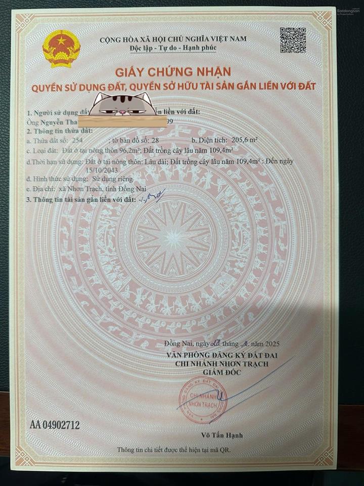 Cần bán 5 lô đất góc 2 mặt tiền trước sau mt cây dầu ngay tđc phú hội, thổ cư, gần vđ03, giá rẻ