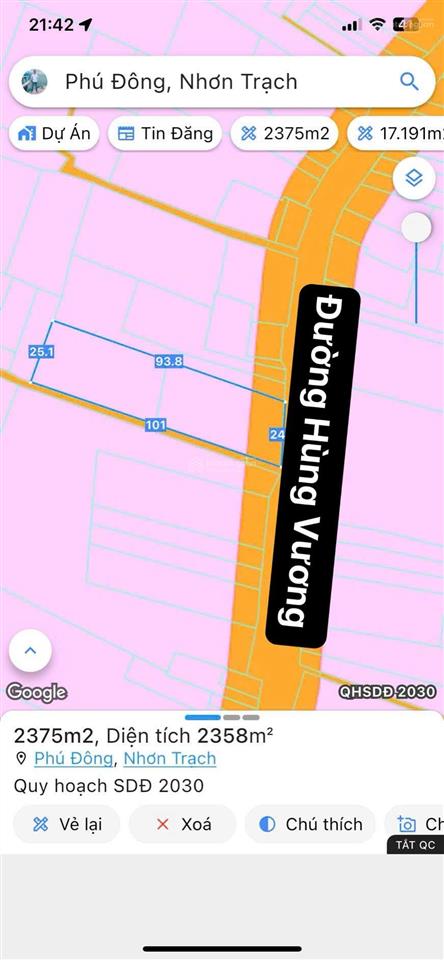 Cần bán vài lô đất góc 2mt đường hùng vương gần chợ phước lý, thổ cư, thích hợp phân lô, giá đầu tư