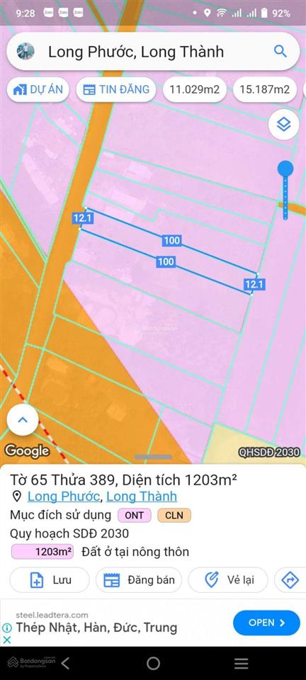 Cần bán 2 lô đất mặt tiền đường nhựa 1/quốc lộ 51 & đường chính bàu cạn, thổ cư, mặt trước sân bay