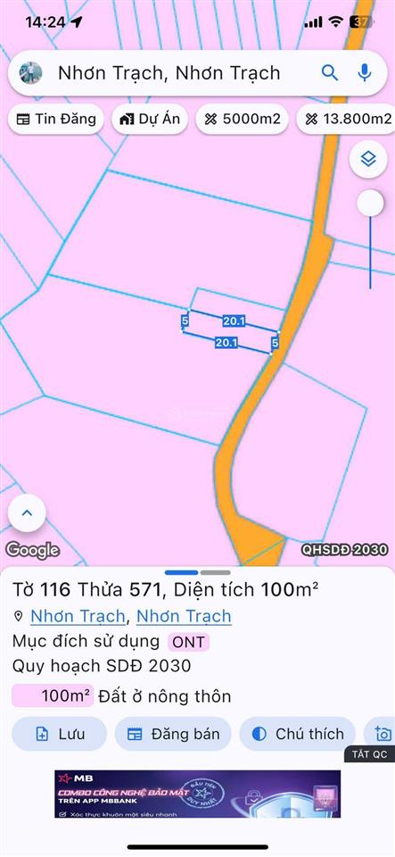 Cần bán 3 nền đất đường ô tô 1/lý thái tổ & nguyễn hữu cảnh sát ngã tư long tân, thổ cư, giá rẻ