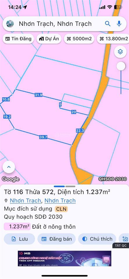 Cần bán 3 nền đất đường ô tô 1/lý thái tổ & nguyễn hữu cảnh sát ngã tư long tân, thổ cư, giá rẻ