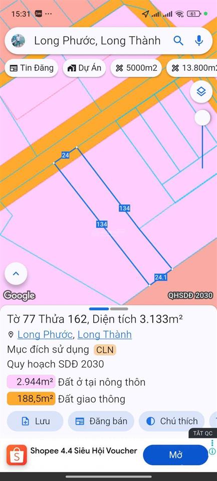 Cần bán lô đất đường nhựa 1/quốc lộ 51 sát tđc long phước, qh ont, mặt trước sân bay, giá rẻ đầu tư