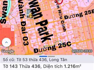 Cần bán lô đất góc 2mt đường nguyễn hữu cảnh sát cổng chào long tân, qh ont, gần vđ03, giá đầu tư
