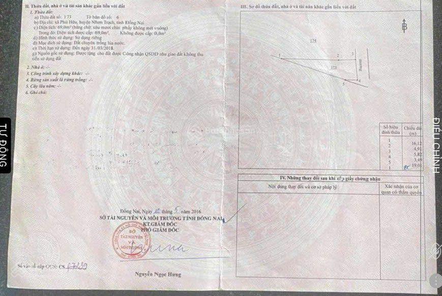 Cần bán gấp lô đất mt đường nguyễn văn trị, qh ont, gần chợ đại phước & cầu cát lái, giá rẻ đầu tư