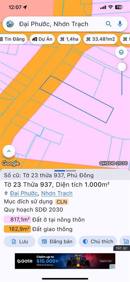 Cần bán gấp lô đất mt đường hùng vương phú đông, qh full ont, thích hợp kd vạn nghề, giá rẻ đầu tư