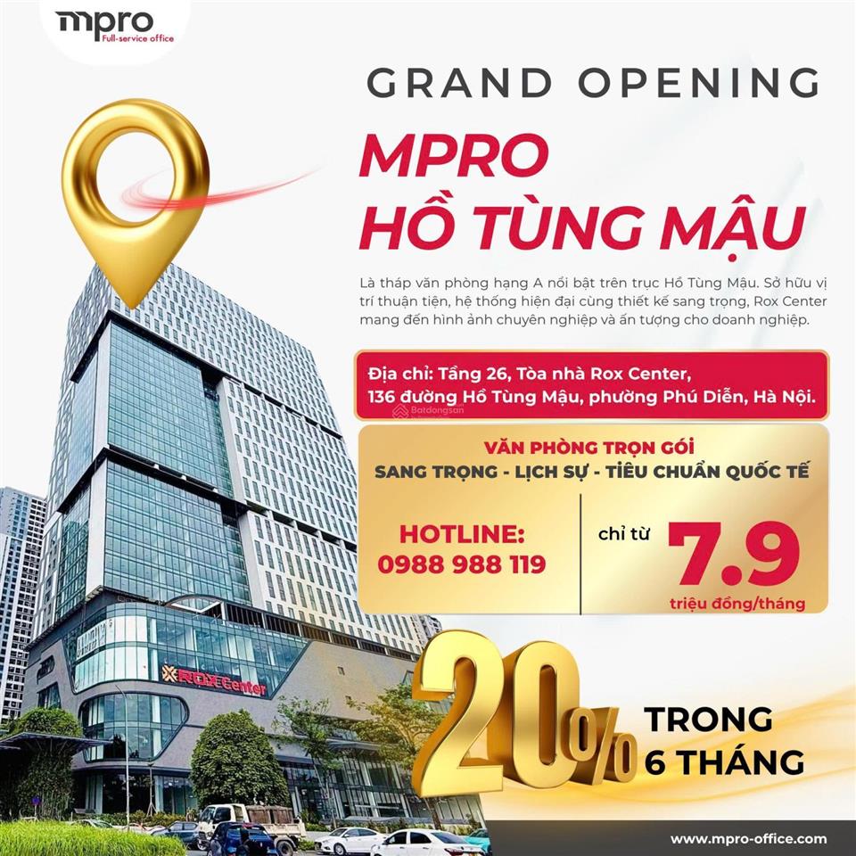 Cho thuê văn phòng trọn gói tại 136 hồ tùng mậu  p phú diễn  hà nội