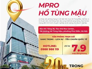 Cho thuê văn phòng trọn gói tại 136 hồ tùng mậu  p phú diễn  hà nội