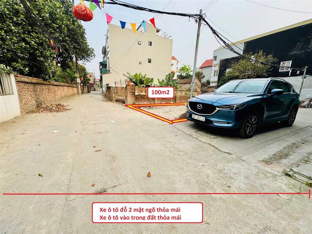 Bán lô góc 100m2 hai mặt tiền tại mỹ nội, bắc hồng, đông anh, hà nội. giá 7x.  0983 966 ***