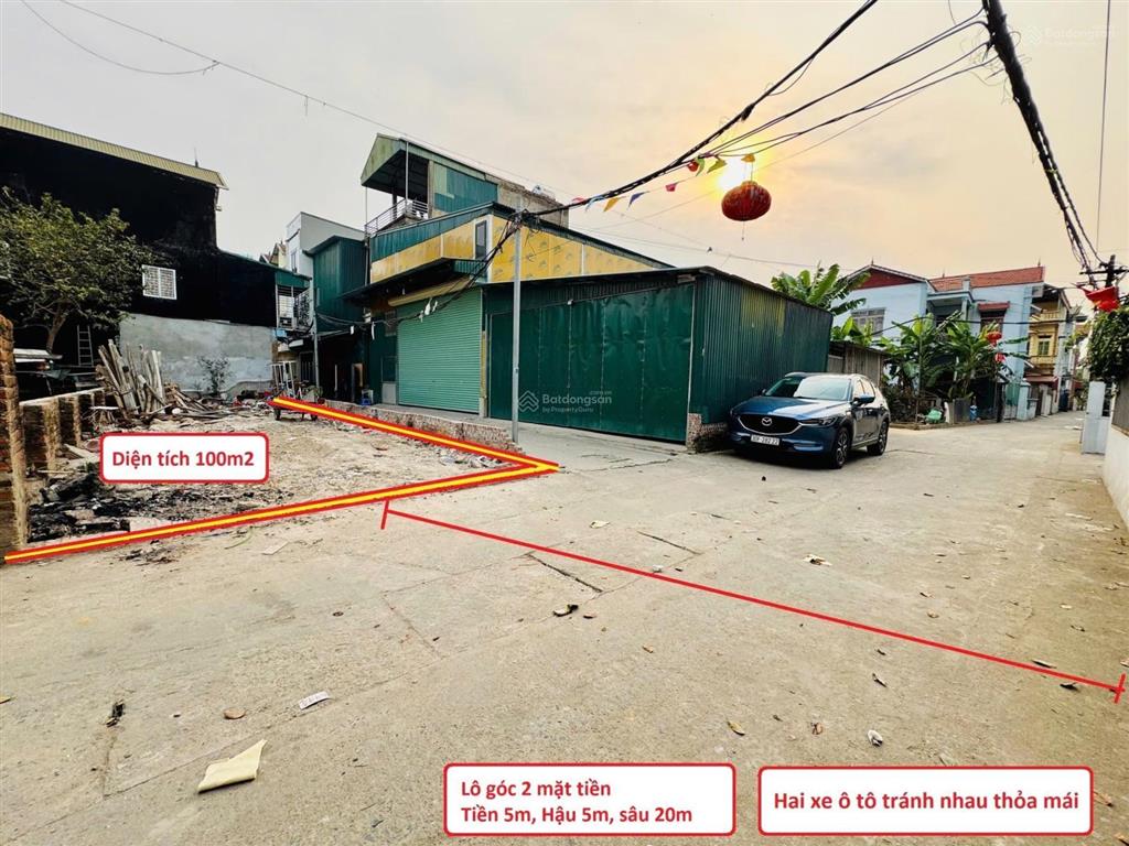 Bán lô góc 100m2 hai mặt tiền tại mỹ nội, bắc hồng, đông anh, hà nội. giá 7x.  0983 966 ***