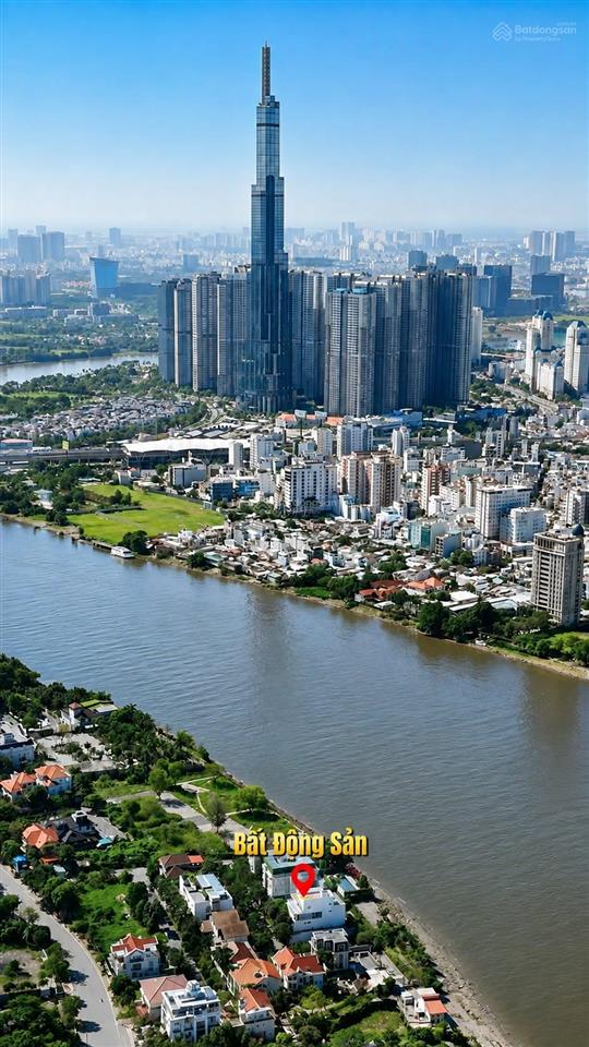 Bán khuôn đất hiếm mặt tiền sông & landmark 81, cạnh holm thảo điền, dt công nhận 405m2