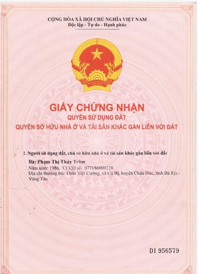 Bán đất trống ngang 10m tại xã đá bạc, huyện châu đức, tỉnh bà rịa vũng tàu