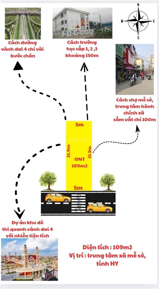 Bán 109m đất đường đôi mễ sở sát vành đai 4 hưng yên 0385 626 ***