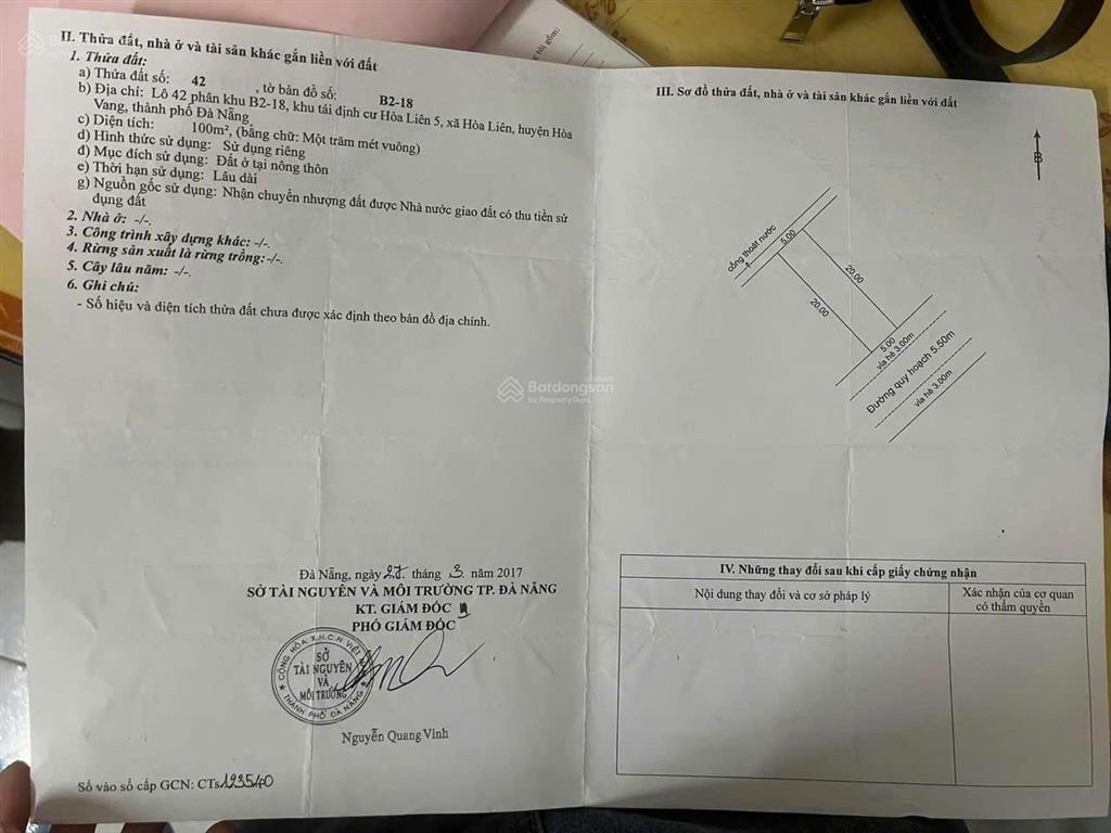 Chính chủ cần bán lô tái định cư hoà liên 5, vị trí đẹp gần nguyễn tất thành