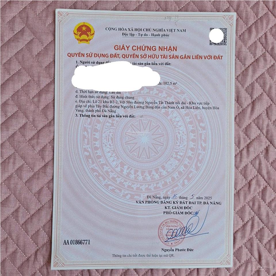 Chính chủ bán đất đường đào ngọc chua , nguyễn tất thành , liên chiểu , đà nẵng