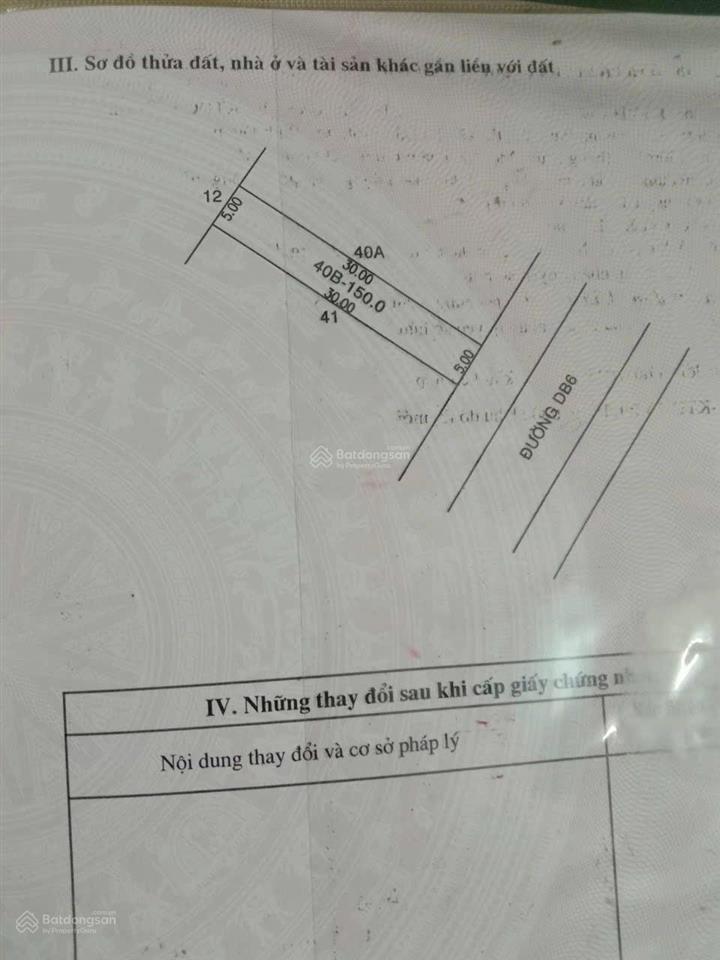 Cần bán gấp lô đất mặt tiền đường db6 khu đô thị mới giá đầu tư