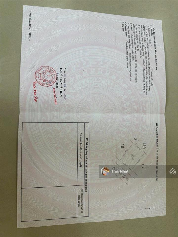 Chính chủ gửi bán gấp lô đất trung tâm tp mới, mặt tiền đường 7b tđc định hoà giá tốt