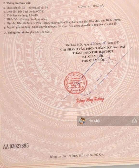 Chính chủ cần bán gấp lô đất mặt tiền đường số 76 tđc phú chánh c giá ngộp