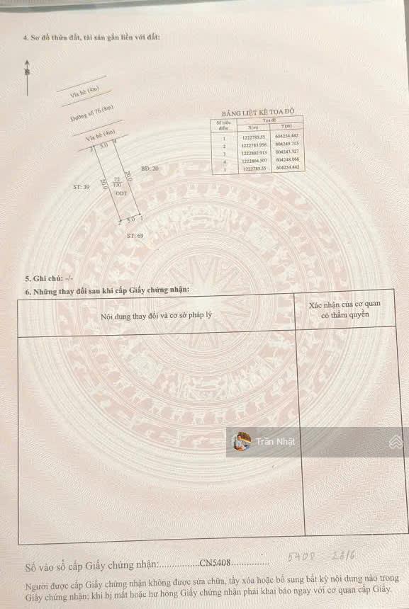 Chính chủ cần bán gấp lô đất mặt tiền đường số 76 tđc phú chánh c giá ngộp