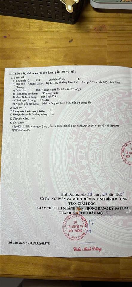 Chính chủ gửi bán gấp lô đất mặt tiền đường số 11b khu tđc định hoà giá đầu tư