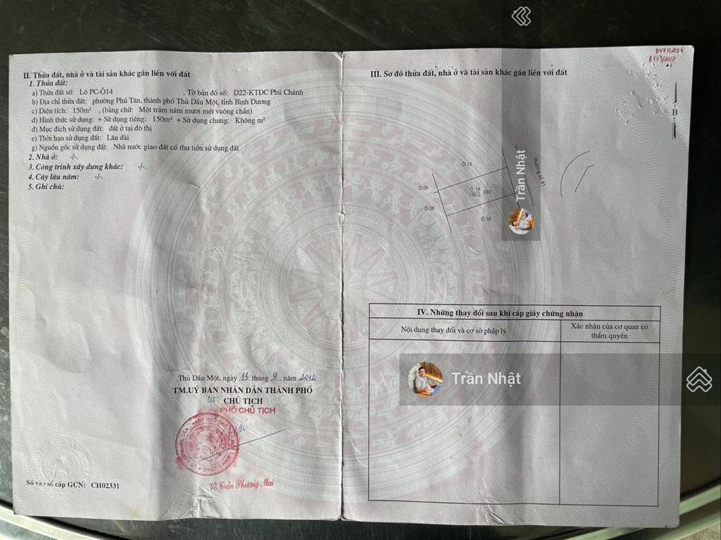 Cần bán gấp lô đất đối diện công viên rất đẹp, giá ngộp tại trung tâm tp mới bình dương