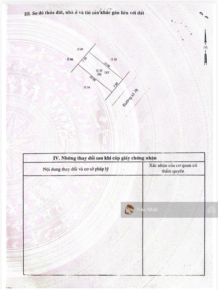 Chính chủ cần bán gấp lô đất tuyệt đẹp mặt tiền đường số 7b khu tđc định hoà sát siêu thị aeon