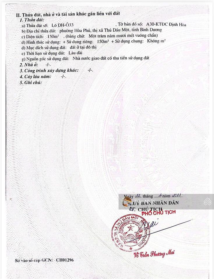 Chính chủ cần bán gấp lô đất tuyệt đẹp mặt tiền đường số 7b khu tđc định hoà sát siêu thị aeon