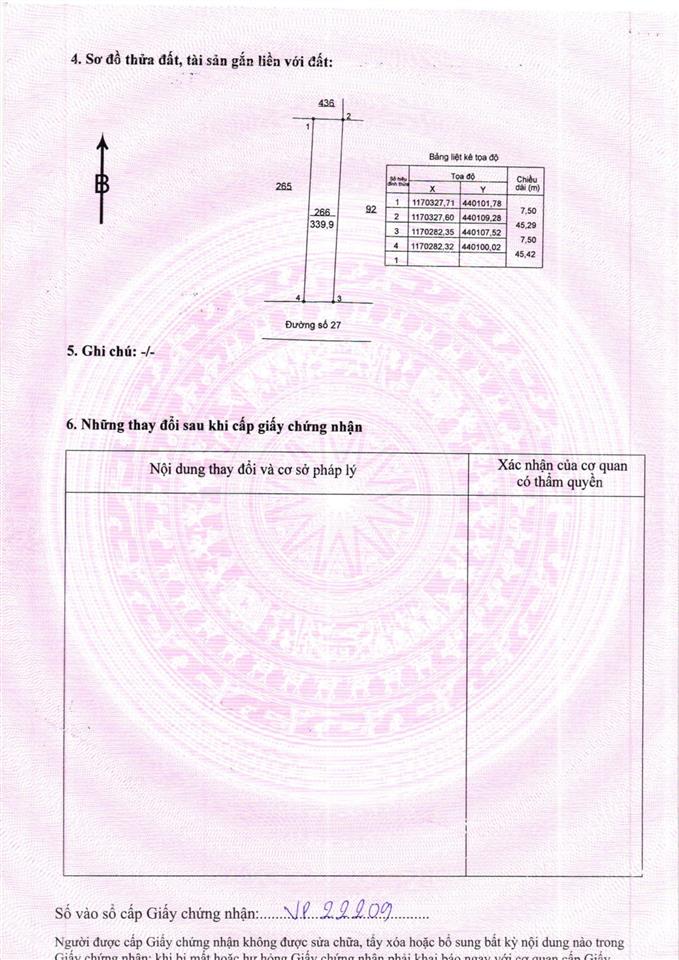7.5m mặt tiền đường 27, ngã tư số 10, vị trí cực đẹp, xã nghĩa thành, châu đức