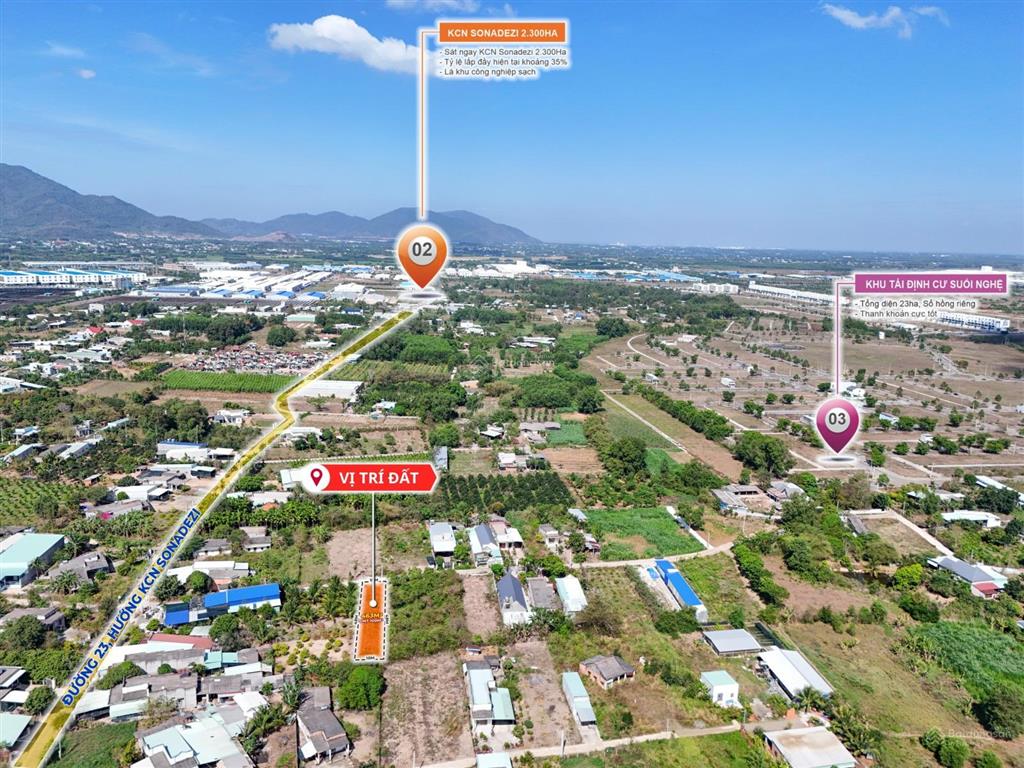 Bán 10m cách đường 23 chỉ 60m, gần ngay khu tái định cư suối nghệ, hướng khu công nghiệp