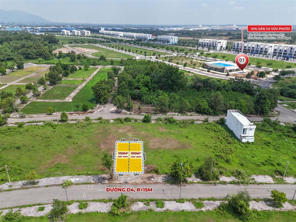 Bán lô liền kề tái định cư đường d4, tđc sonadezi suối nghệ, châu đức, br  vt. vị trí đẹp