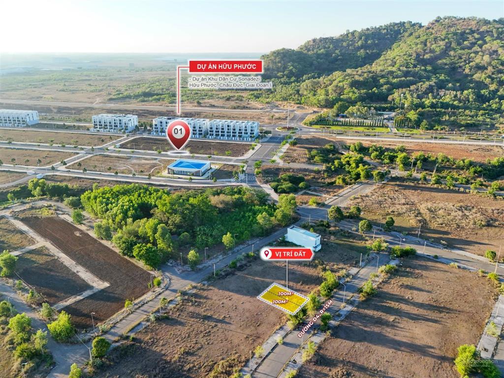 Bán 2 lô liền kề đường d4, tái định cư sonadezi suối nghệ, châu đức. vị trí đẹp sát dự án hữu phước