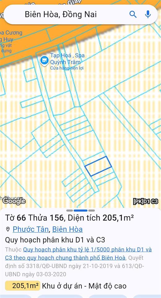 Chính chủ bán đất phường phước tân biên hoà dt 205 m2 giá chỉ hơn 4 tỷ  0938 903 ***