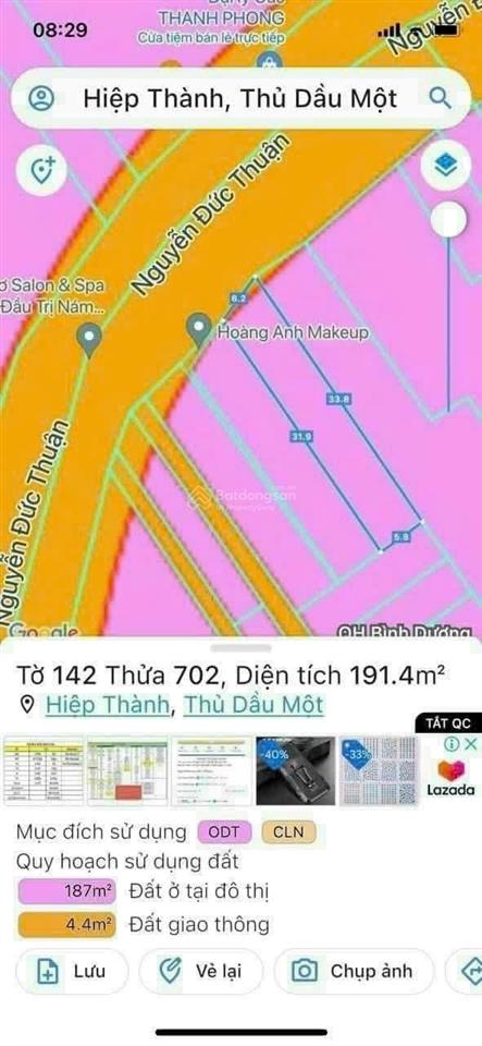 Cc cần tiền hạ giá gấp 500tr đất kinh doanh nguyễn đữc thuận  phú lợi 5,89 tỷ (tl)  0972 668 ***