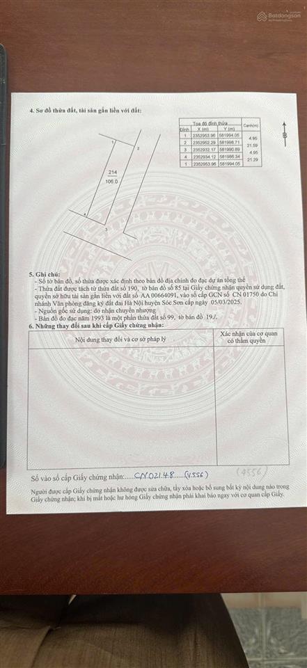 Bán nhanh lô góc 106m2 đất thôn phú cường xã minh phú huyện sóc sơn hà nội. nay là xã kim anh.