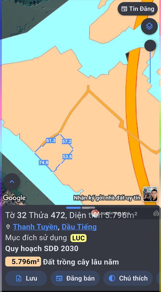 Bán 6203m2 đất nn  75m mặt tiền sông sài gòn !