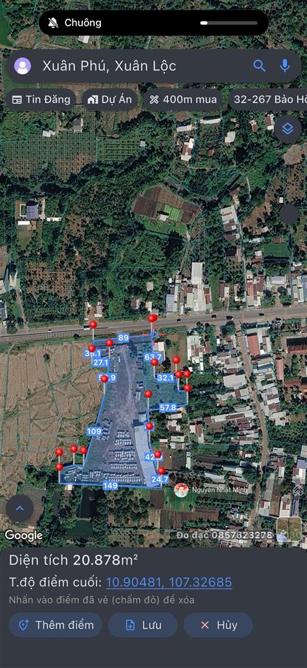 Bán 2ha đất có 89m mặt tiền ql1a  gần 1000m2 thổ cư  nở hậu  60 tỷ  tl !