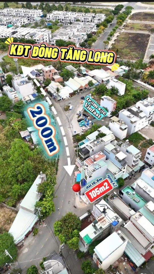 Bán gấp lô góc 2 mt đẹp , giá chỉ 7,35 tỷ kinh doanh sầm uất sát bên khu đô thị đông tăng long